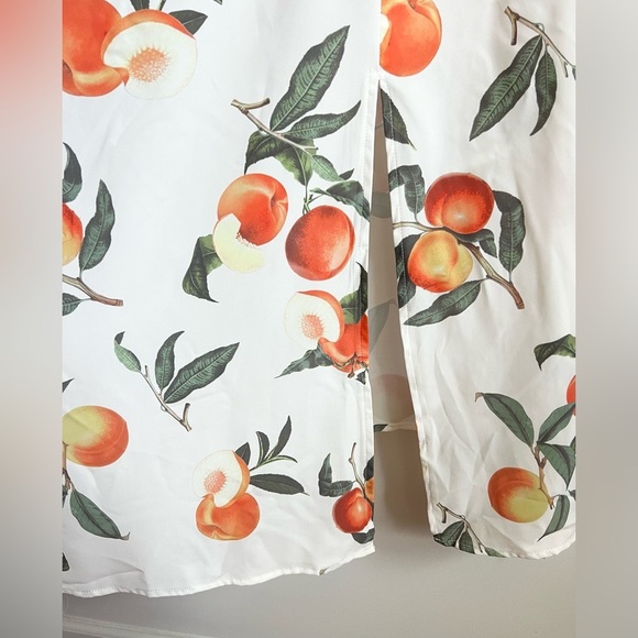 Cider Peach Fruit Split Midi Dress w/Orange and Green Print size 4X plus size - Picture 6 of 16